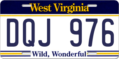 WV license plate DQJ976