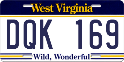 WV license plate DQK169