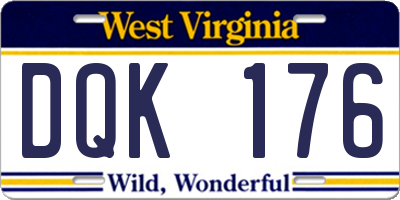 WV license plate DQK176