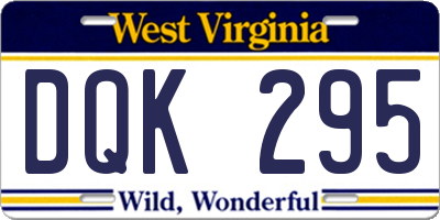 WV license plate DQK295