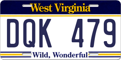 WV license plate DQK479