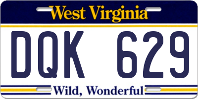 WV license plate DQK629