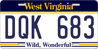 WV license plate DQK683