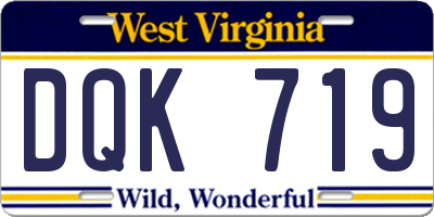 WV license plate DQK719