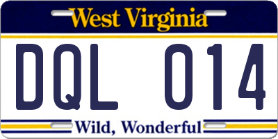 WV license plate DQL014