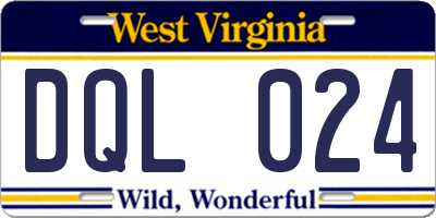 WV license plate DQL024