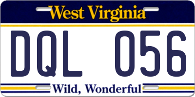 WV license plate DQL056
