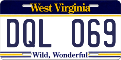 WV license plate DQL069