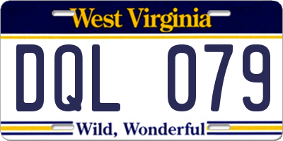 WV license plate DQL079