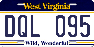 WV license plate DQL095