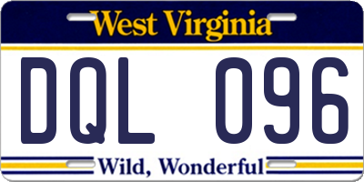WV license plate DQL096