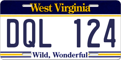 WV license plate DQL124