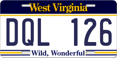 WV license plate DQL126