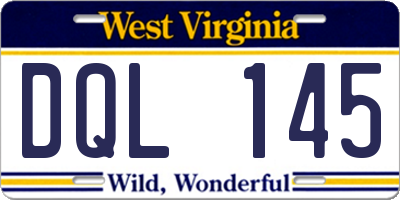 WV license plate DQL145
