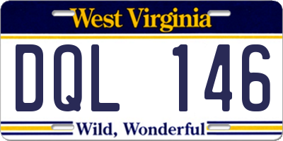WV license plate DQL146