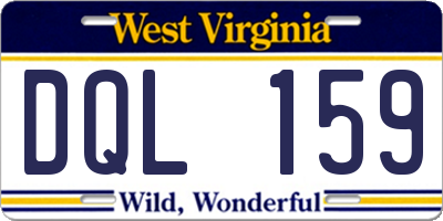 WV license plate DQL159