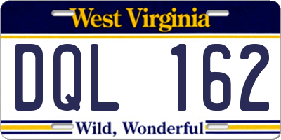 WV license plate DQL162