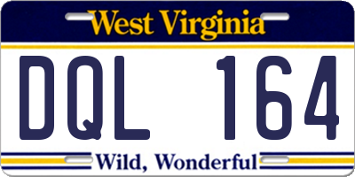 WV license plate DQL164