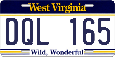 WV license plate DQL165