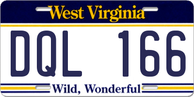 WV license plate DQL166