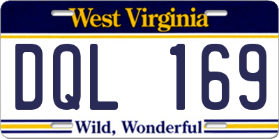WV license plate DQL169