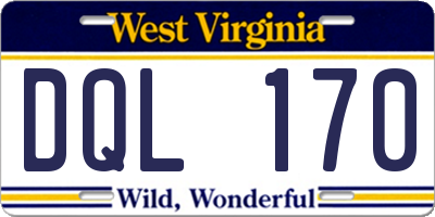 WV license plate DQL170