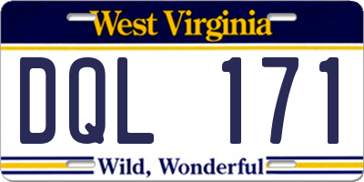 WV license plate DQL171
