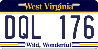 WV license plate DQL176