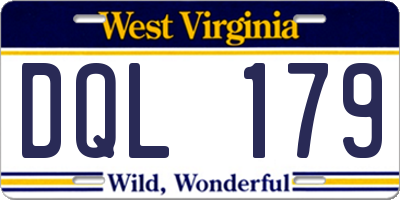 WV license plate DQL179