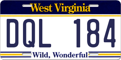 WV license plate DQL184