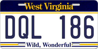 WV license plate DQL186