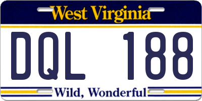WV license plate DQL188