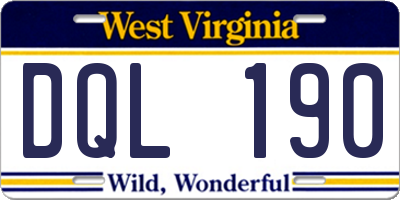 WV license plate DQL190