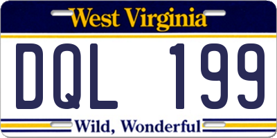 WV license plate DQL199