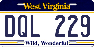 WV license plate DQL229