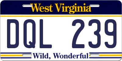 WV license plate DQL239