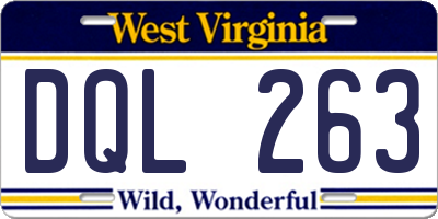 WV license plate DQL263