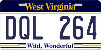 WV license plate DQL264