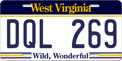 WV license plate DQL269
