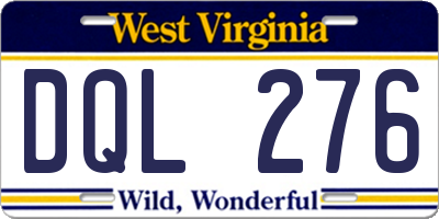 WV license plate DQL276