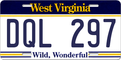 WV license plate DQL297