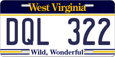 WV license plate DQL322