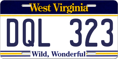WV license plate DQL323