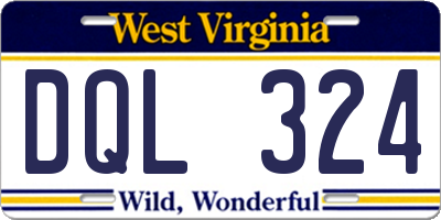 WV license plate DQL324