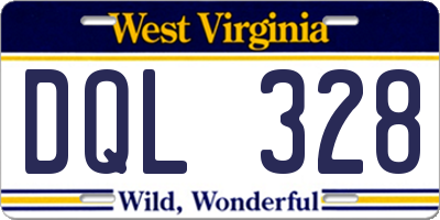 WV license plate DQL328