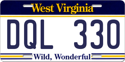 WV license plate DQL330
