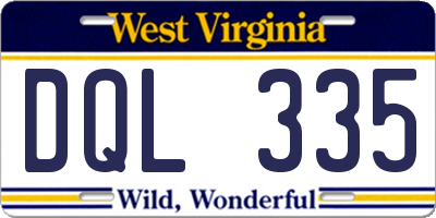 WV license plate DQL335