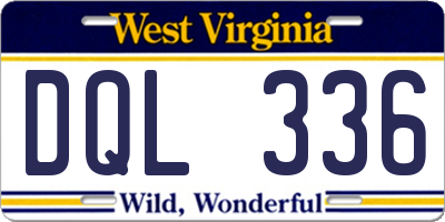 WV license plate DQL336