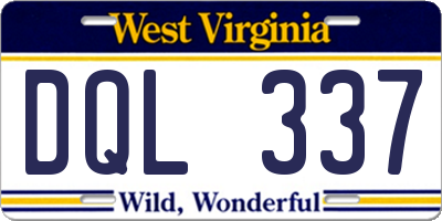 WV license plate DQL337