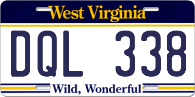 WV license plate DQL338